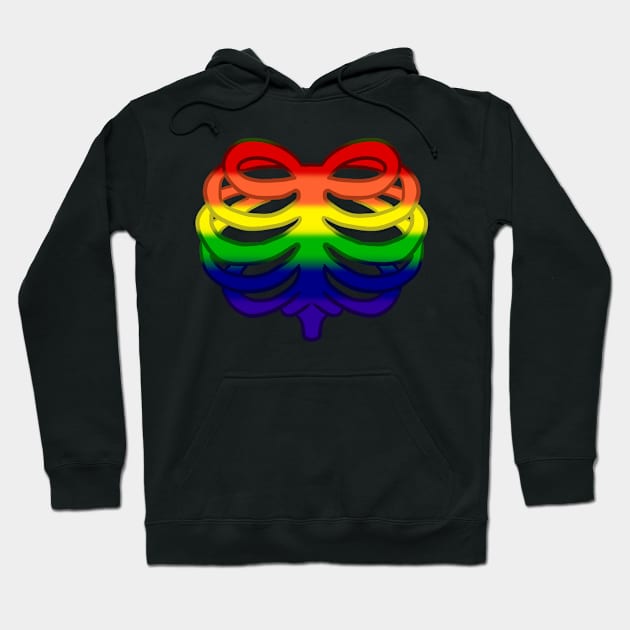 Rainbow Heart Ribcage Hoodie by TheQueerPotato